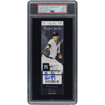 Aaron Judge New York Yankees Autographed August 13, 2016 MLB Debut/HR #1 PSA Authenticated 9/9 Ticket
