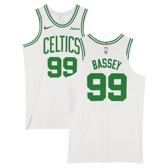 Charles Bassey Boston Celtics Game-Used #99 White Jersey vs. Milwaukee Bucks on April 3, 2026 - Size 50+4