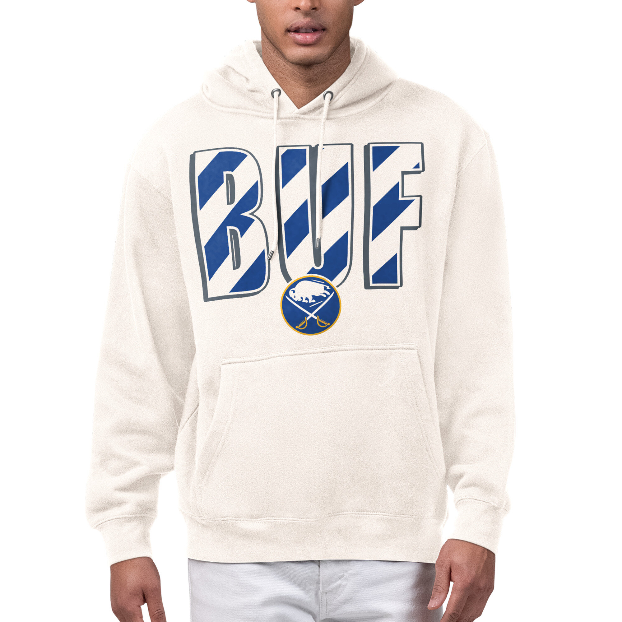Men’s Starter Cream Buffalo Sabres City Abbreviation Fleece Hoodie Men’s Starter Cream Buffalo Sabres City Abbreviation Fleece Hoodie