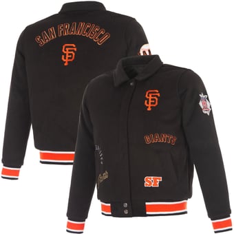 Women's JH Design Black San Francisco Giants Reversible Wool Full-Snap Jacket