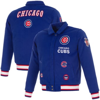 Women's JH Design Royal Chicago Cubs Reversible Wool Full-Snap Jacket