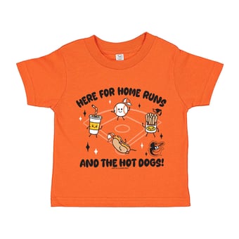 Toddler Soft as a Grape  Orange Baltimore Orioles Snack T-Shirt