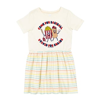 Girls Toddler Soft as a Grape White St. Louis Cardinals Snack Dress