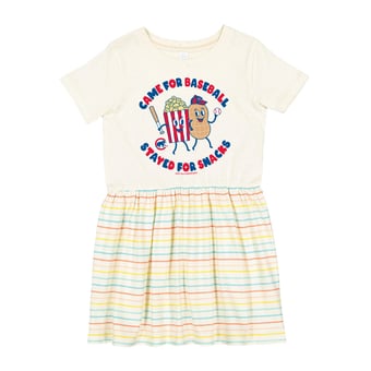 Girls Toddler Soft as a Grape White Chicago Cubs Snack Dress
