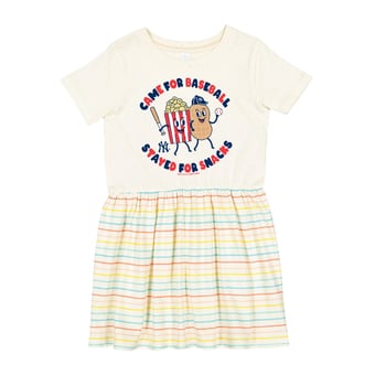 Girls Toddler Soft as a Grape White New York Yankees Snack Dress