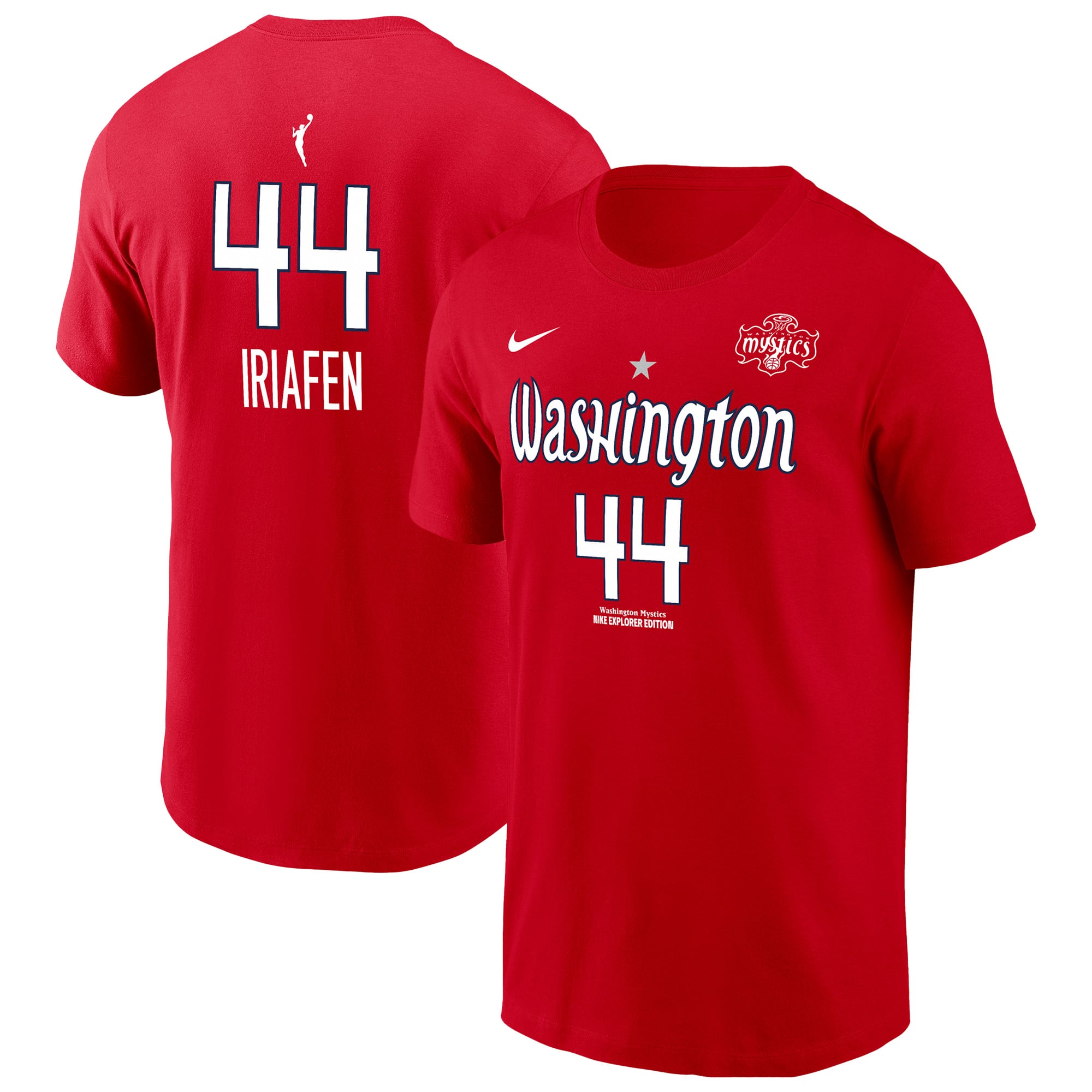 Men's Nike Kiki Iriafen Red Washington Mystics Name & Number T-Shirt