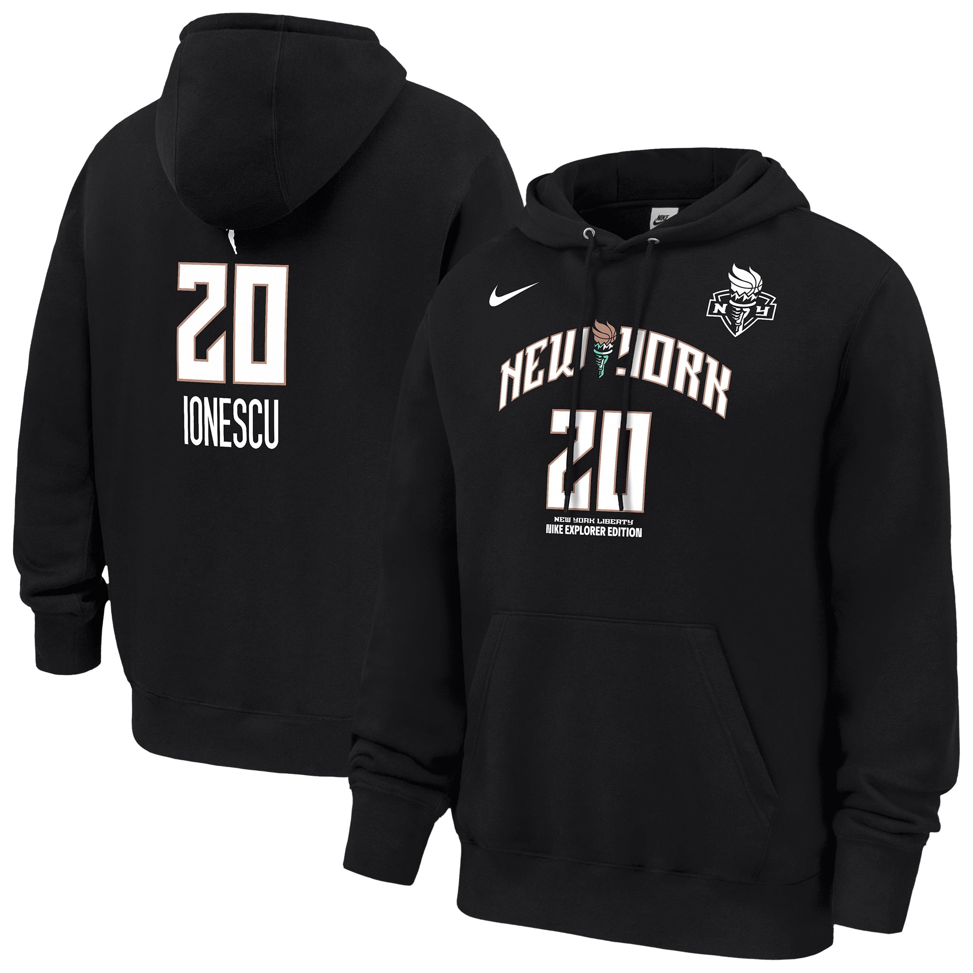 Men's Nike Sabrina Ionescu Black New York Liberty Explorer Edition Name & Number Hoodie