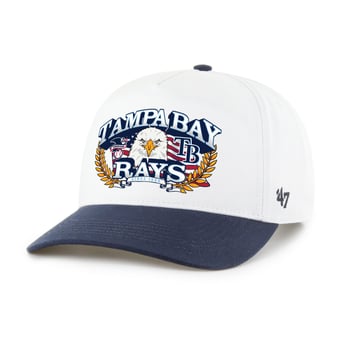 Men's '47 White/Navy Tampa Bay Rays Americana Eagle Hitch Adjustable Hat