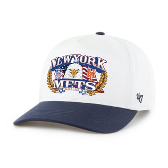 Men's '47 White/Navy New York Mets Americana Eagle Hitch Adjustable Hat