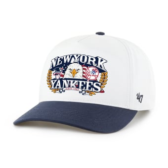 Men's '47 White/Navy New York Yankees Americana Eagle Hitch Adjustable Hat