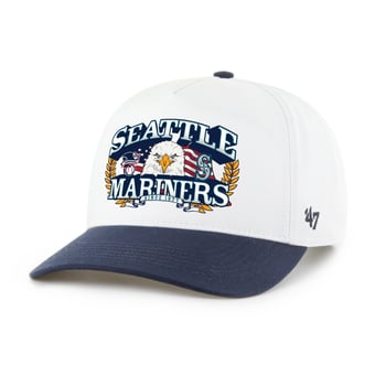 Men's '47 White/Navy Seattle Mariners Americana Eagle Hitch Adjustable Hat