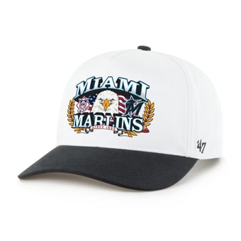 Men's '47 White/Black Miami Marlins Americana Eagle Hitch Adjustable Hat