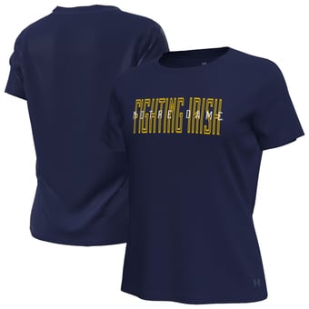 Women's Under Armour  Navy Notre Dame Fighting Irish Tech Stretch T-Shirt