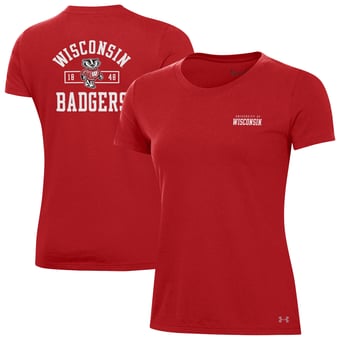 Women's Under Armour  Red Wisconsin Badgers Performance Cotton T-Shirt