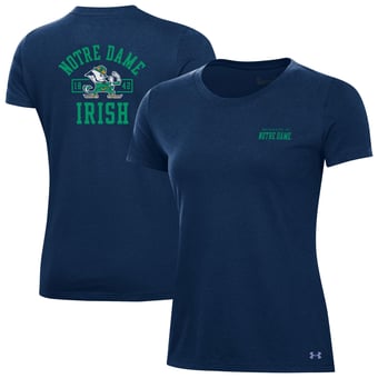 Women's Under Armour  Navy Notre Dame Fighting Irish Performance Cotton T-Shirt