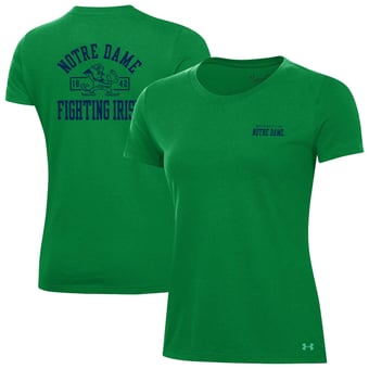 Women's Under Armour  Green Notre Dame Fighting Irish Performance Cotton T-Shirt