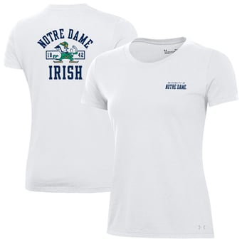 Women's Under Armour  White Notre Dame Fighting Irish Performance Cotton T-Shirt