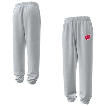 Women's Under Armour  Heather Gray Wisconsin Badgers Icon Fleece Puddle Pants