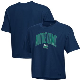 Women's Under Armour  Navy Notre Dame Fighting Irish Boxy Icon T-Shirt