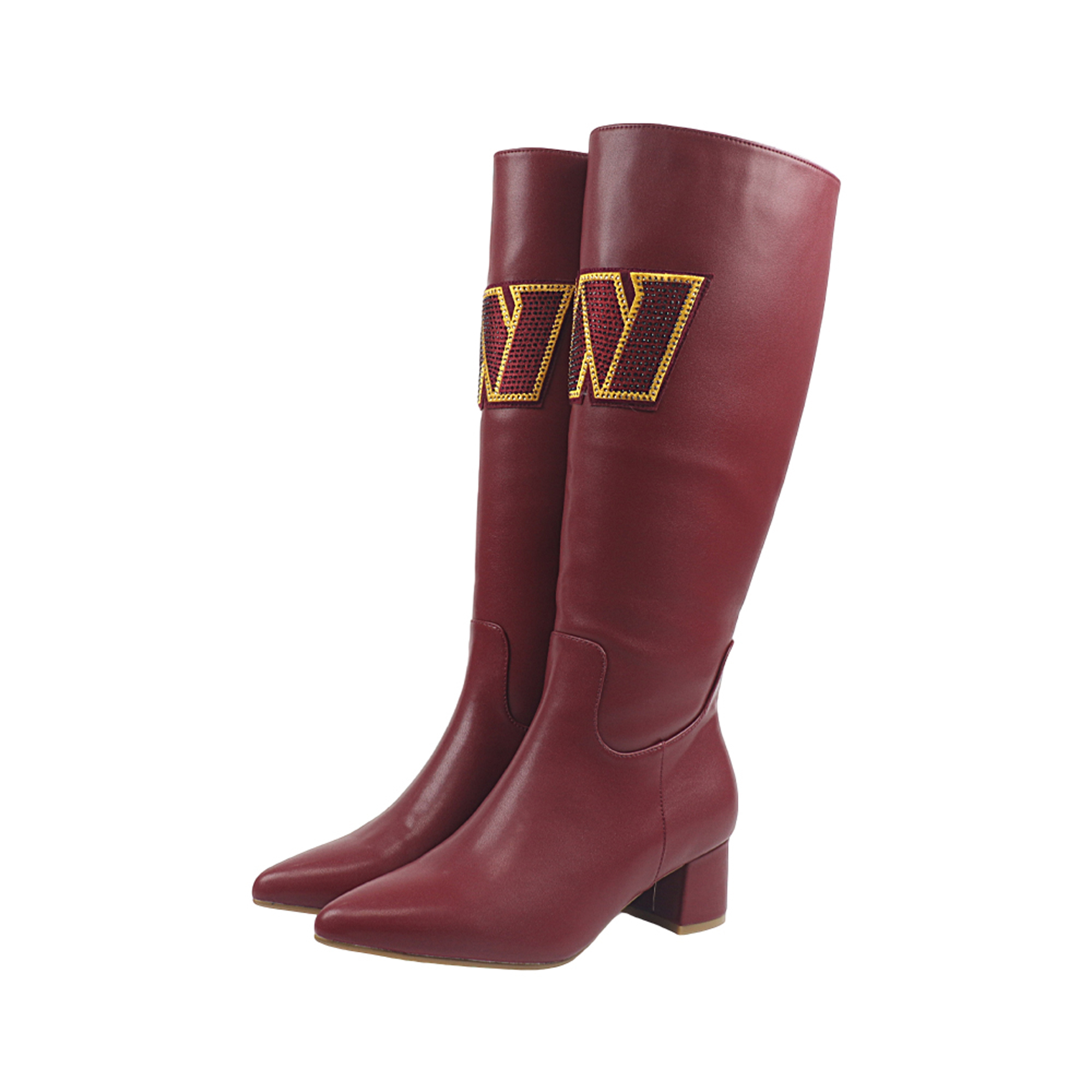 Women's FABGATING by Cuce  Burgundy Washington Commanders Vegan Leather Classic Team Boots