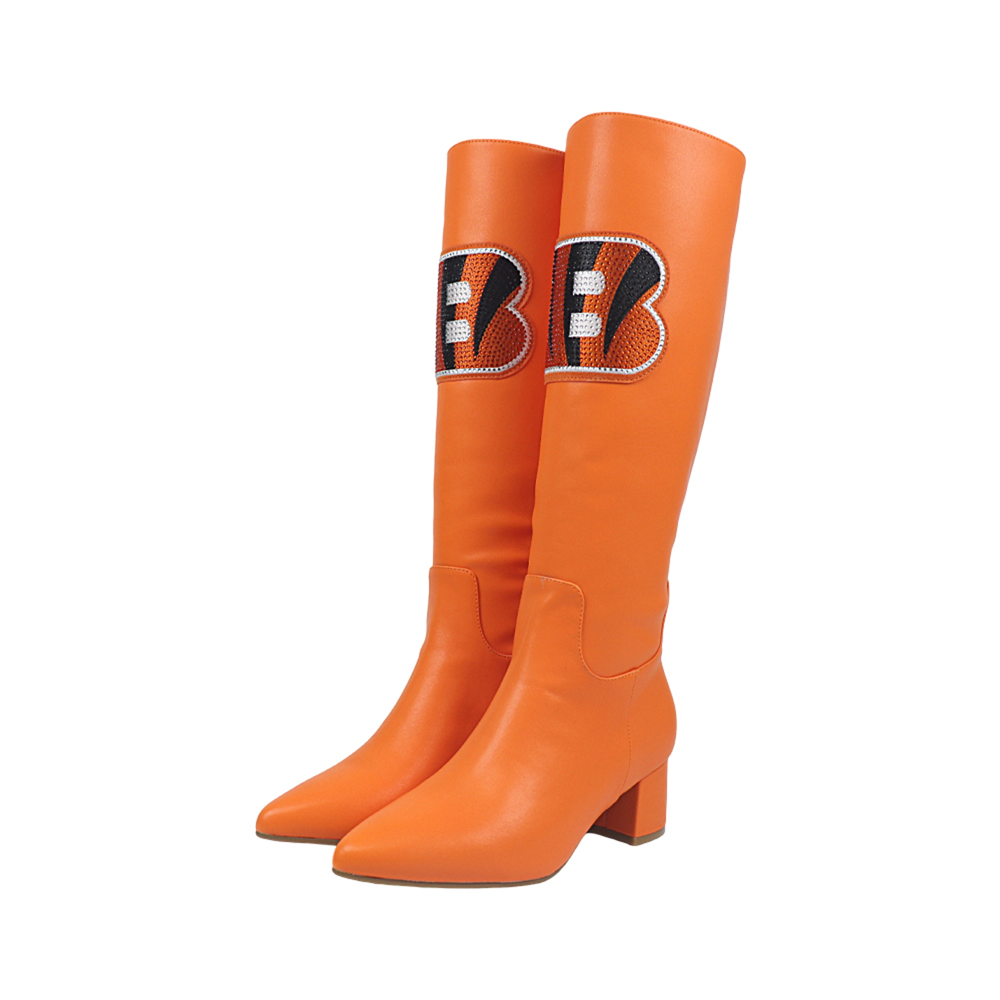 Women's FABGATING by Cuce Orange Cincinnati Bengals Vegan Leather Classic Team Boots