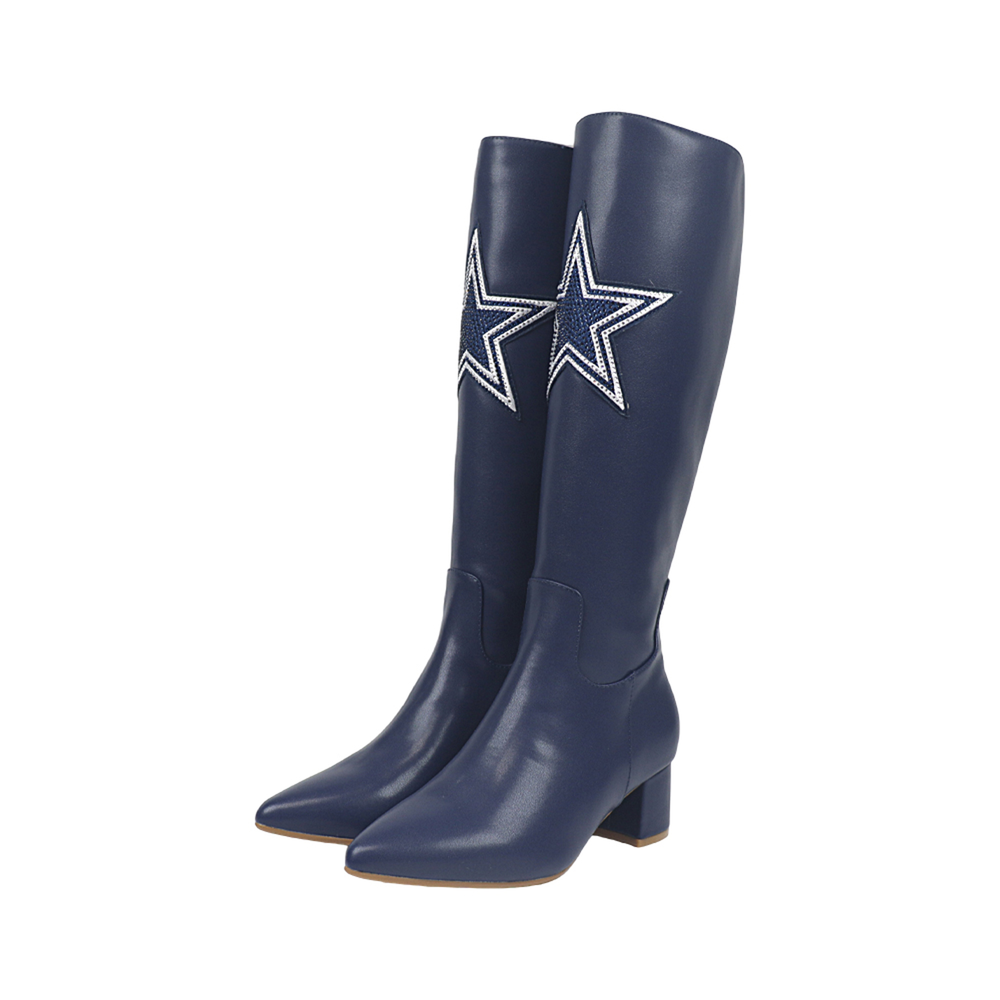 Women's FABGATING by Cuce  Navy Dallas Cowboys Vegan Leather Classic Team Boots