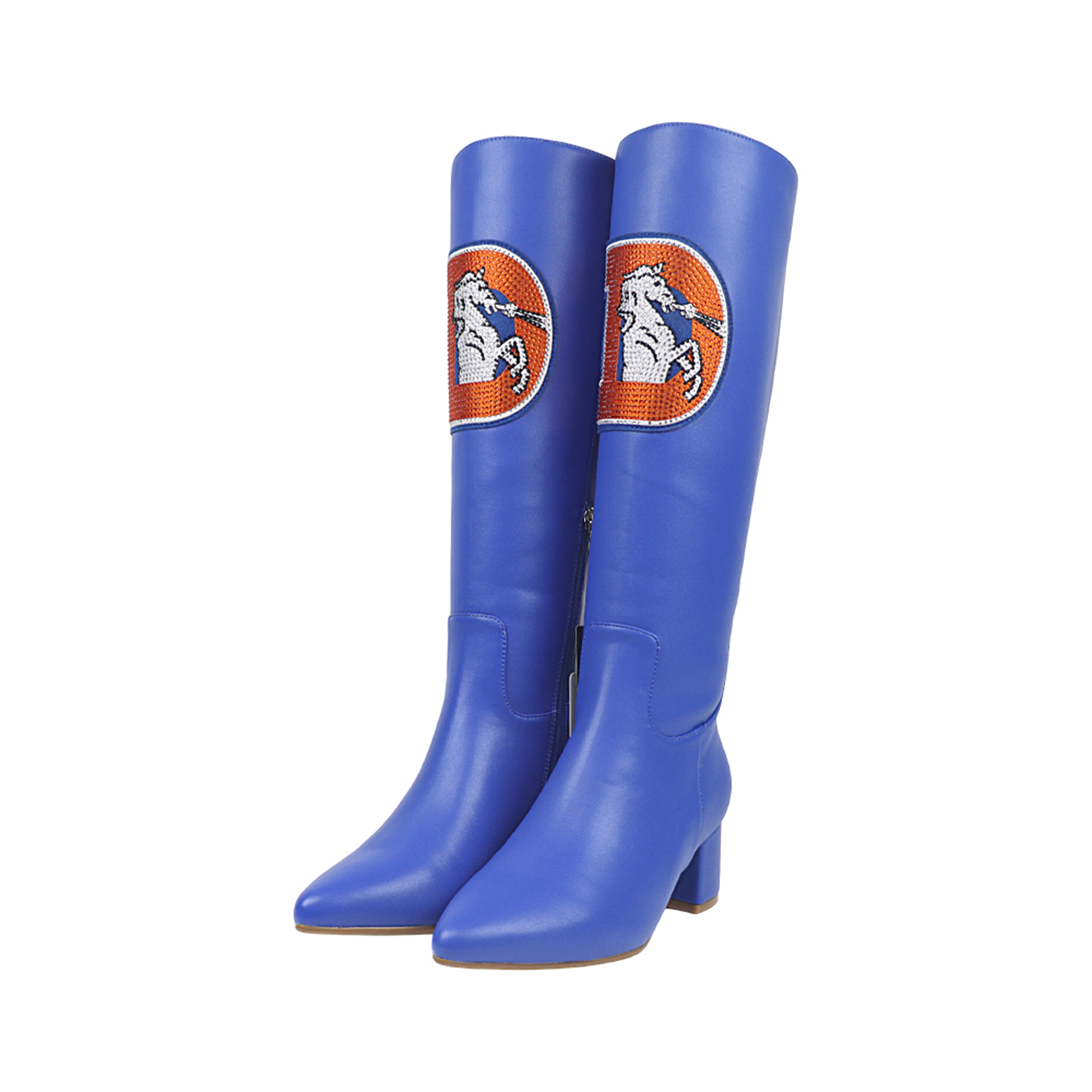 Women's FABGATING by Cuce  Blue Denver Broncos Vegan Leather Classic Team Boots