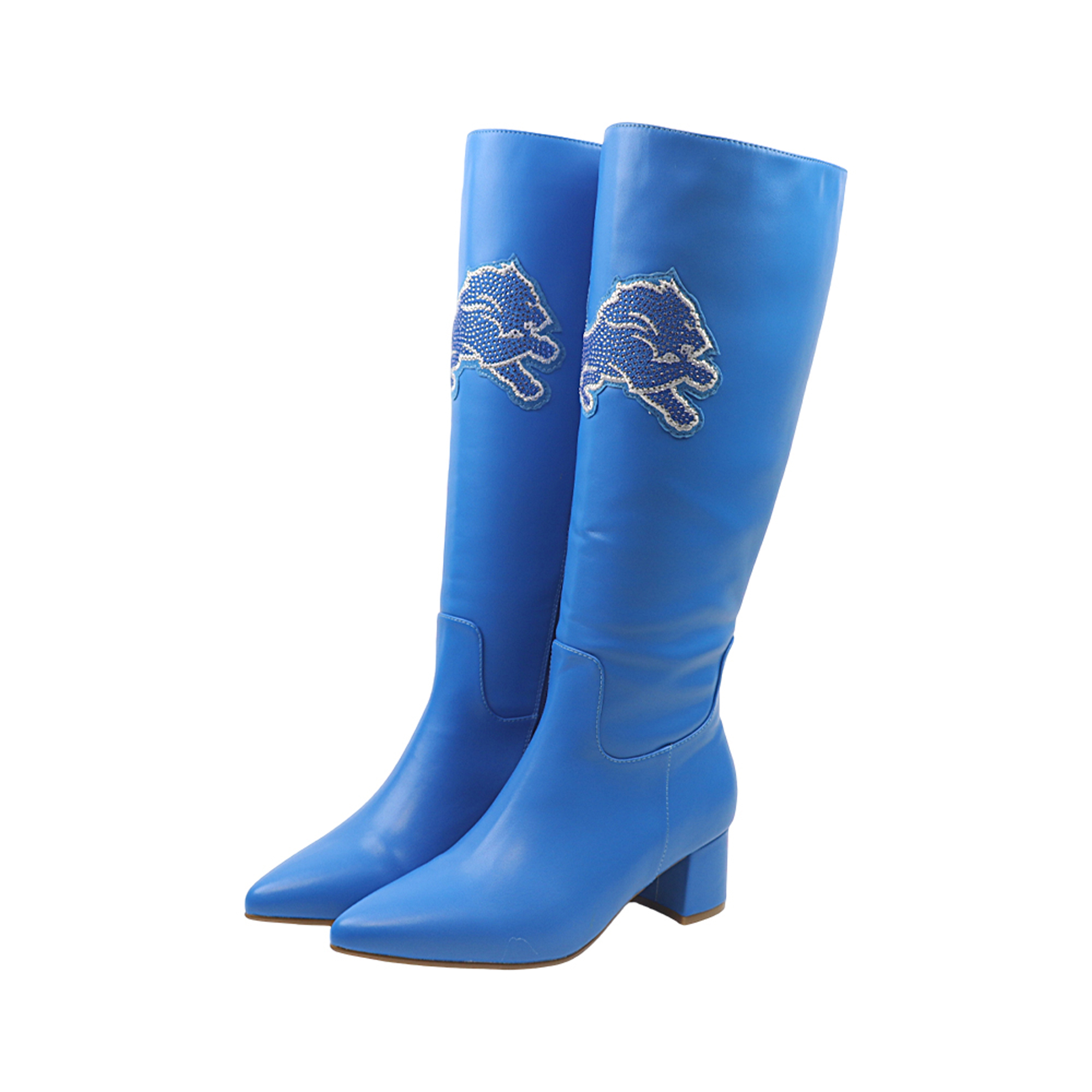 Women's FABGATING by Cuce  Blue Detroit Lions Vegan Leather Classic Team Boots