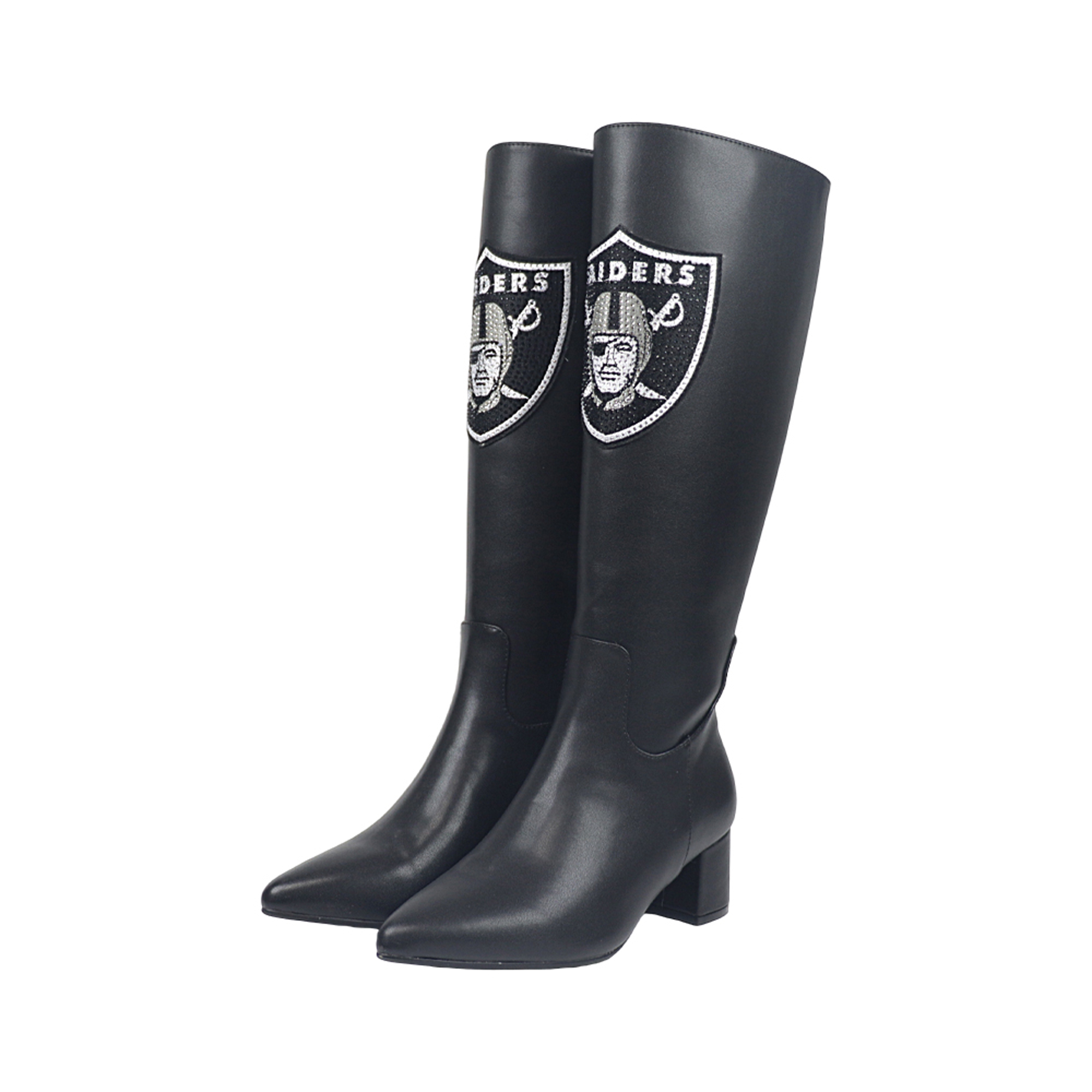 Women's FABGATING by Cuce Black Las Vegas Raiders Vegan Leather Classic Team Boots