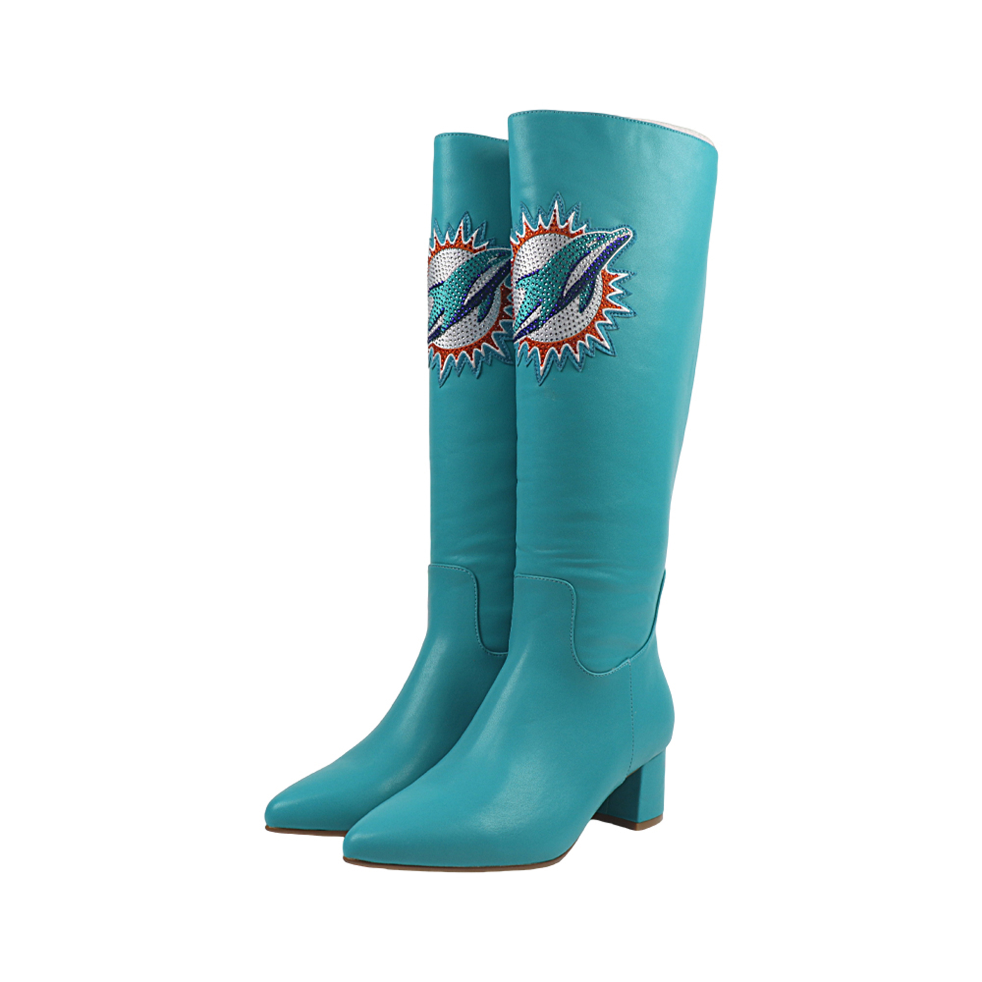 Women's FABGATING by Cuce Aqua Miami Dolphins Vegan Leather Classic Team Boots
