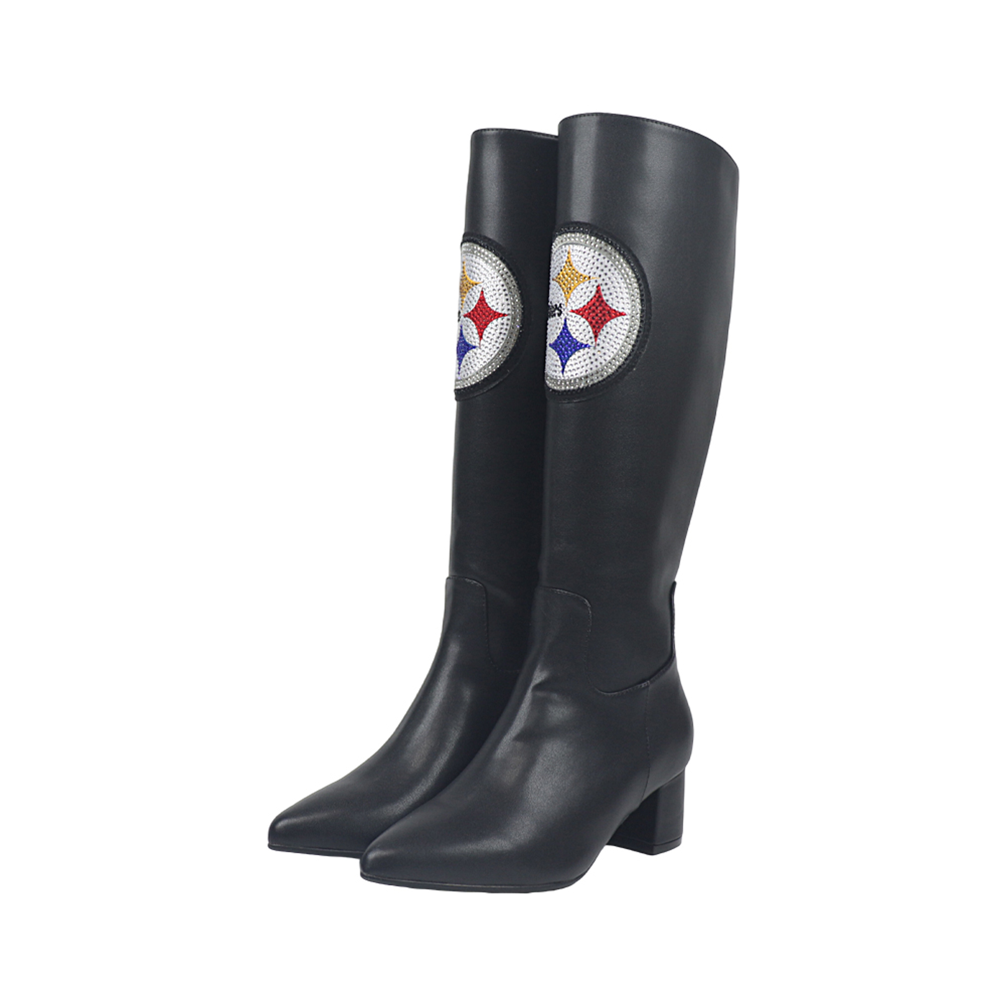Women's FABGATING by Cuce Black Pittsburgh Steelers Vegan Leather Classic Team Boots