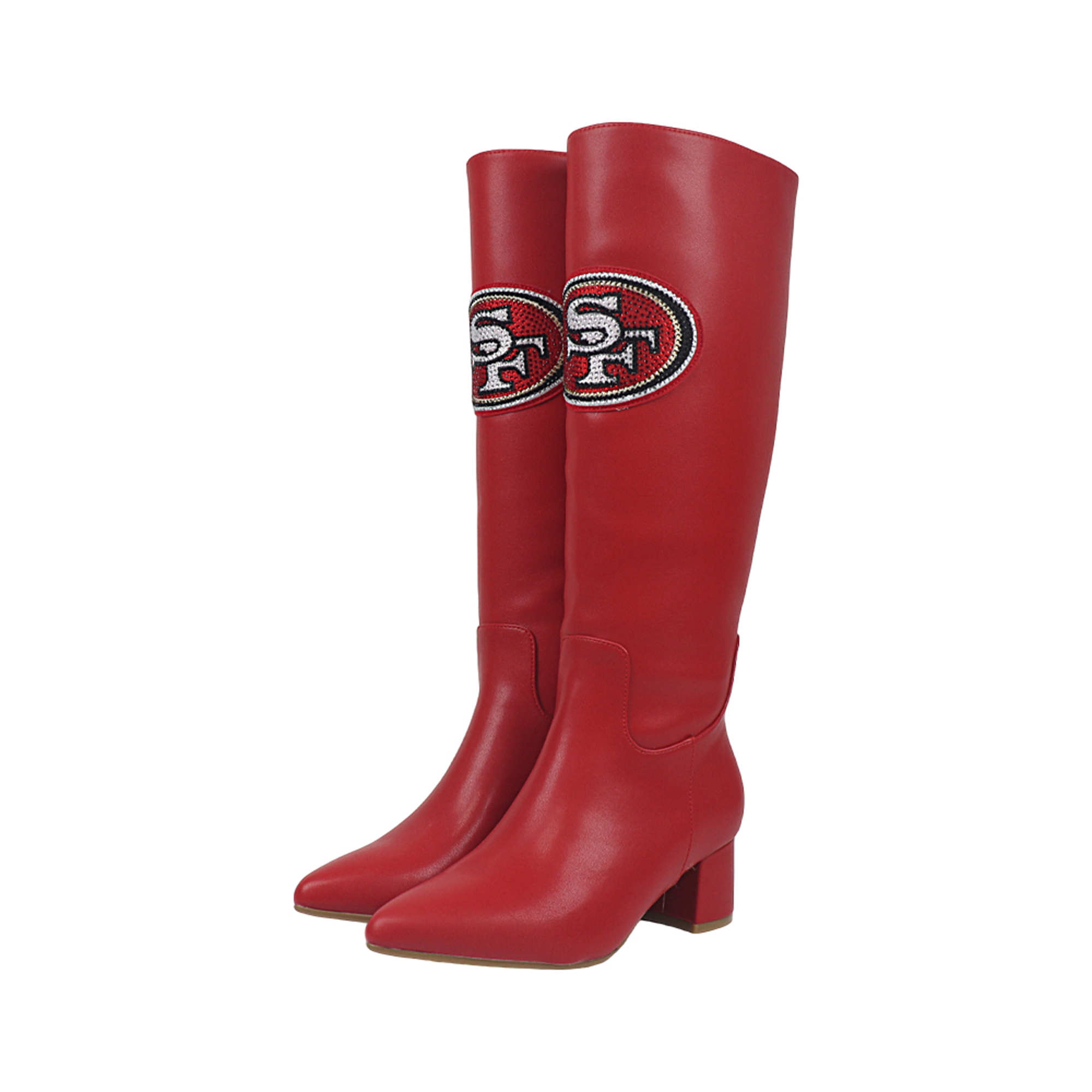 Women's FABGATING by Cuce  Scarlet San Francisco 49ers Vegan Leather Classic Team Boots