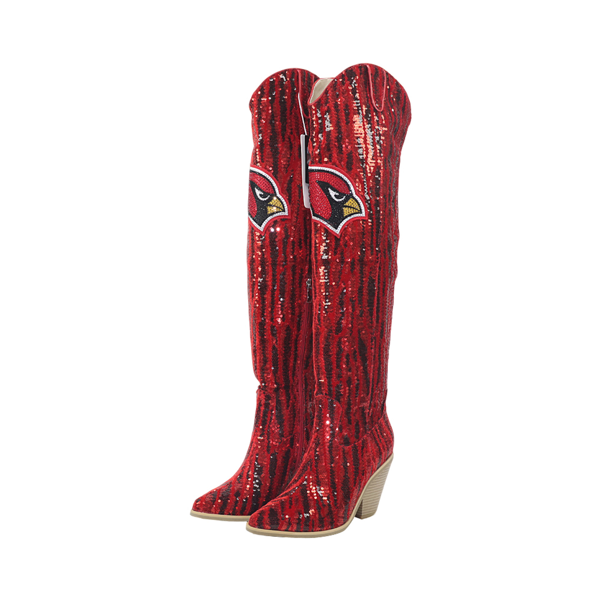 FABGATING by Cuce Arizona Cardinals Over-the-Knee Two-Tone Sequin Boots