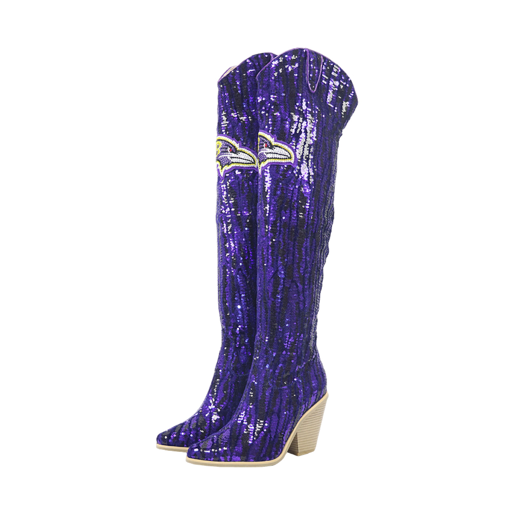 Fabgating By Cuce Women's Over-the-Knee Sequin Western Pointed-Toe Boots - Purple