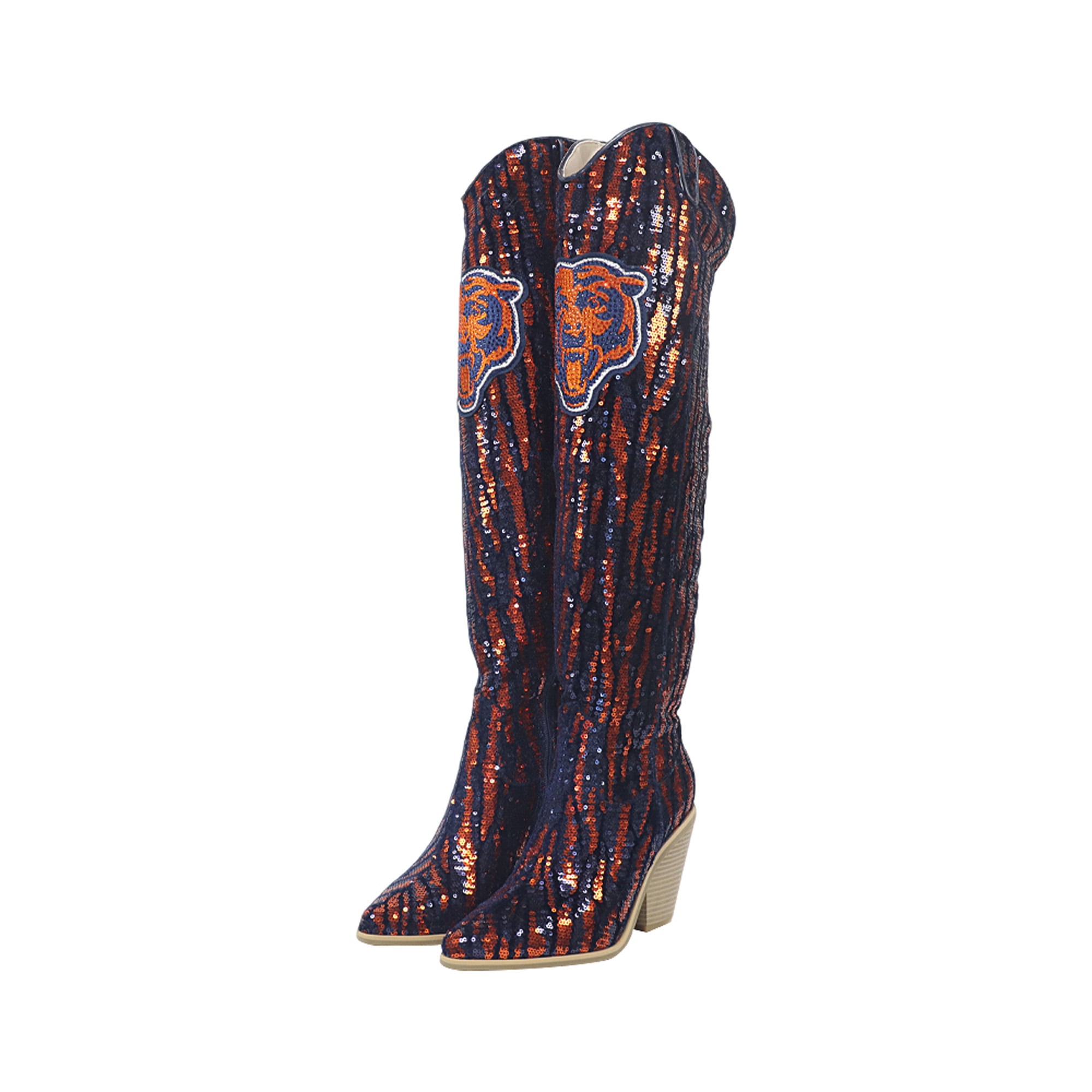 Cuce Chicago Bears Over-the-Knee Two-Tone Sequin Boots