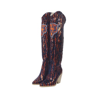 Cuce Chicago Bears Over-the-Knee Two-Tone Sequin Boots