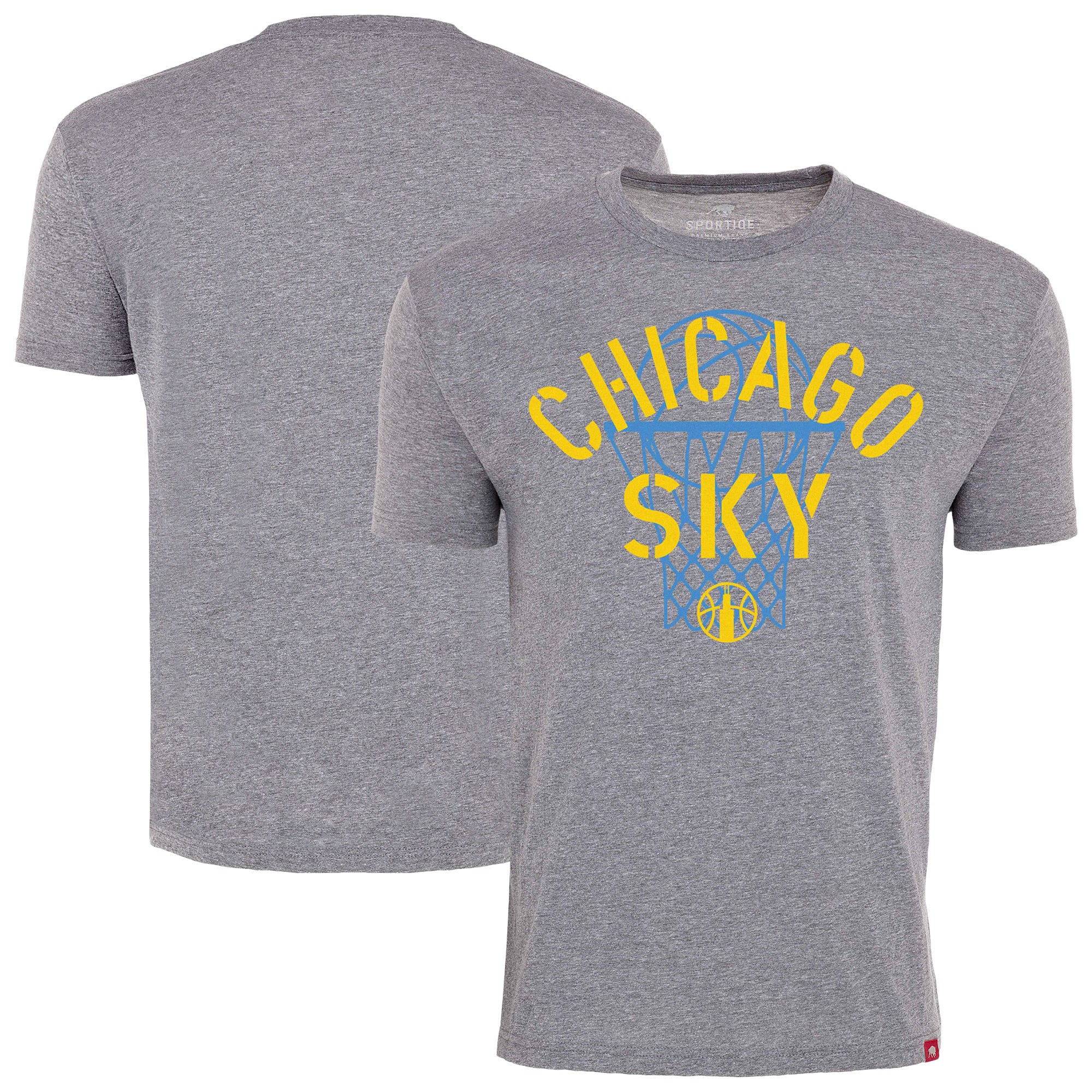 Unisex Sportiqe  Heather Gray Chicago Sky Comfy Basket Tri-Blend T-Shirt