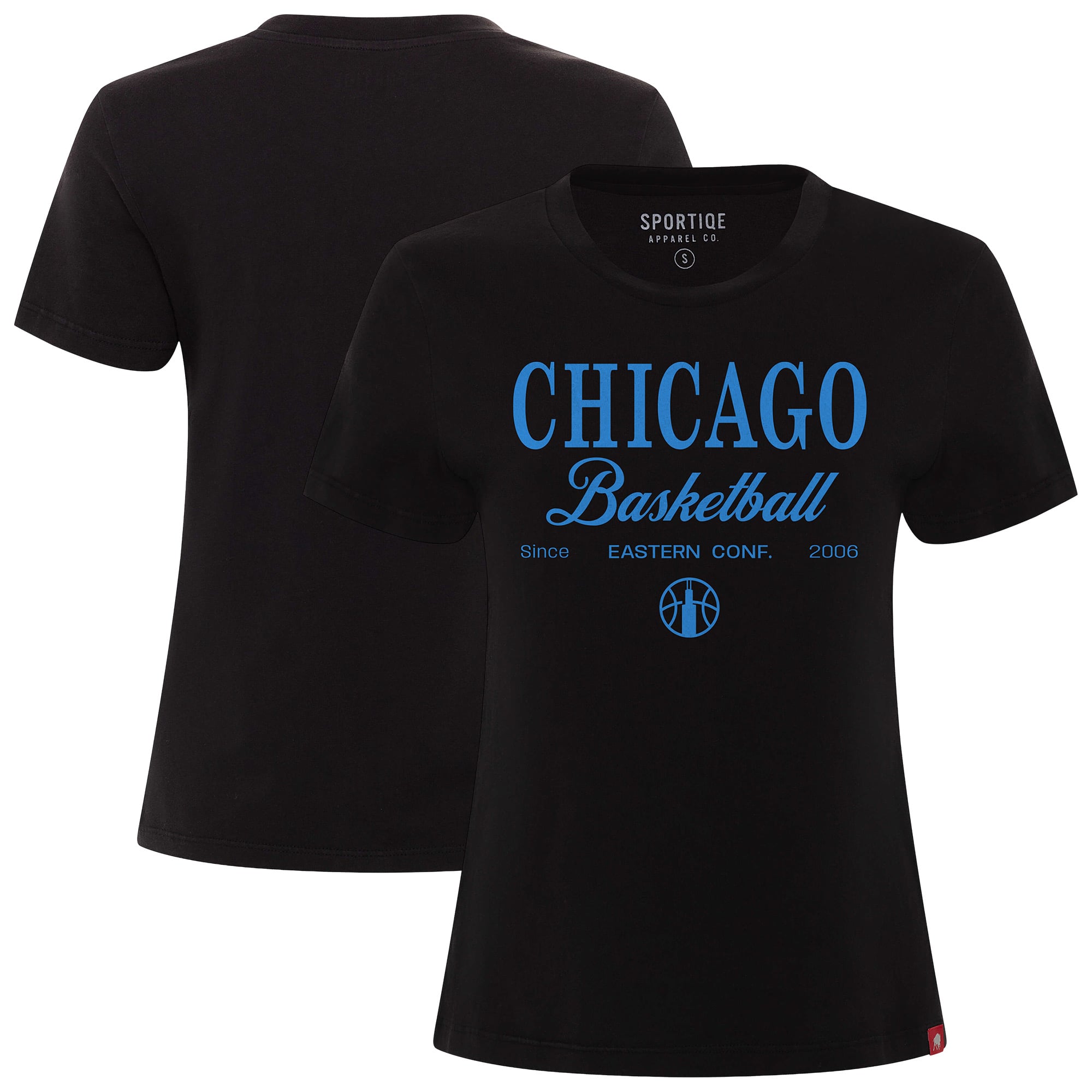 Unisex Sportiqe  Black Chicago Sky Script Front Arcadia T-Shirt