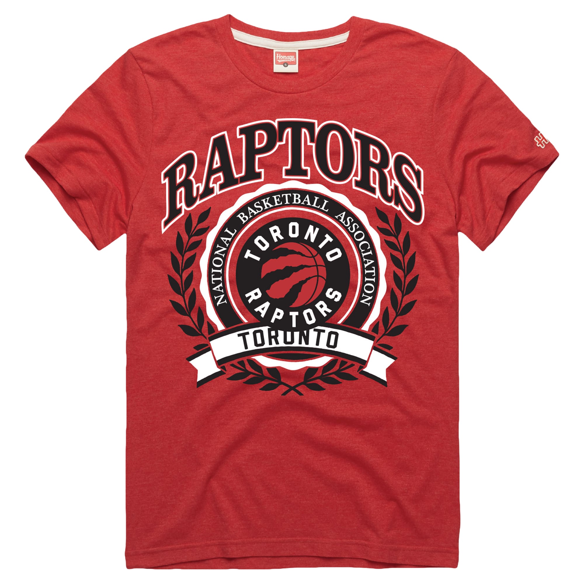 Unisex Homage  Red Toronto Raptors Crest Tri-Blend T-Shirt