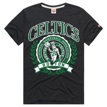 Unisex Homage  Charcoal Boston Celtics Crest Tri-Blend T-Shirt