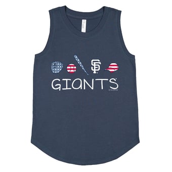Girls Youth Soft as a Grape Denim San Francisco Giants Americana Tank Top