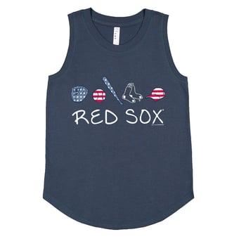 Girls Youth Soft as a Grape Denim Boston Red Sox Americana Tank Top