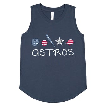 Girls Youth Soft as a Grape Denim Houston Astros Americana Tank Top