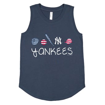 Girls Youth Soft as a Grape Denim New York Yankees Americana Tank Top