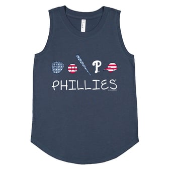 Girls Youth Soft as a Grape Navy Philadelphia Phillies Americana Tank Top