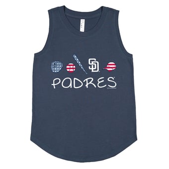 Girls Youth Soft as a Grape Denim San Diego Padres Americana Tank Top