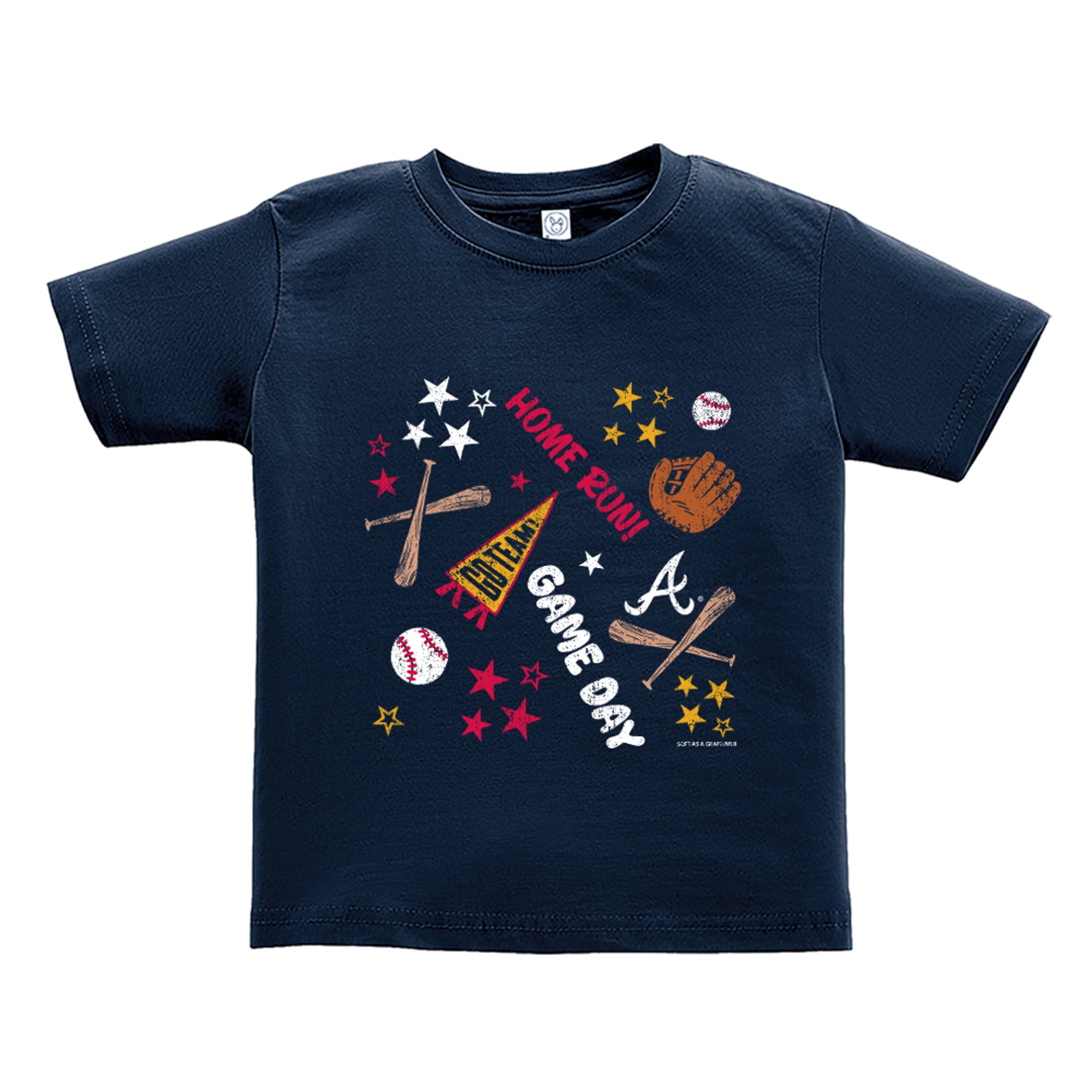 Toddler Soft as a Grape  Navy Atlanta Braves Home Run T-Shirt