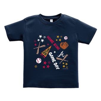 Toddler Soft as a Grape  Navy Atlanta Braves Home Run T-Shirt