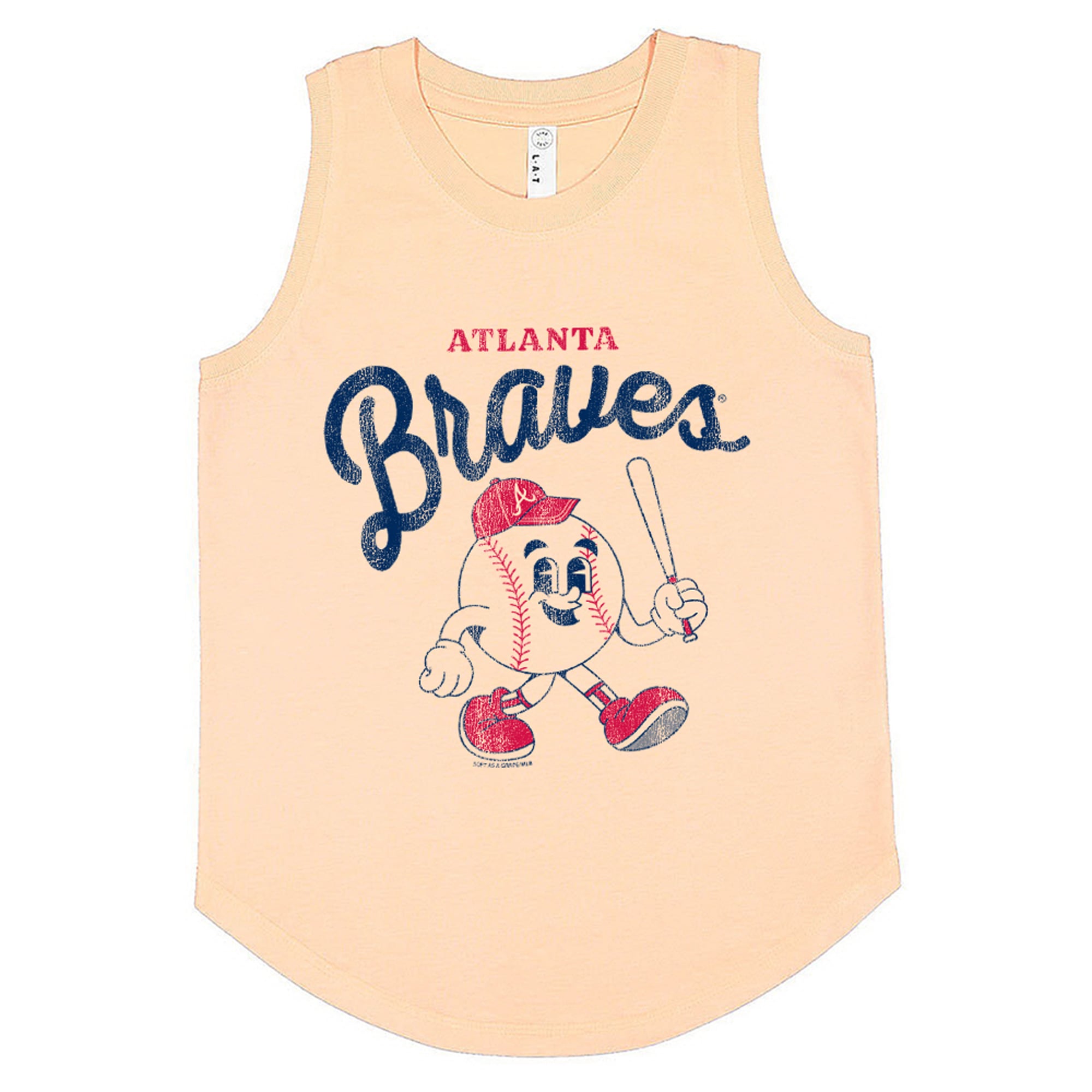 Youth Soft as a Grape  Orange Atlanta Braves Game Day Tank Top