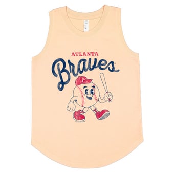 Youth Soft as a Grape  Orange Atlanta Braves Game Day Tank Top